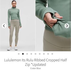 180-$50 *FREE SHIPPING* Lululemon Its Rulu Ribbed Cropped Half Zip size S